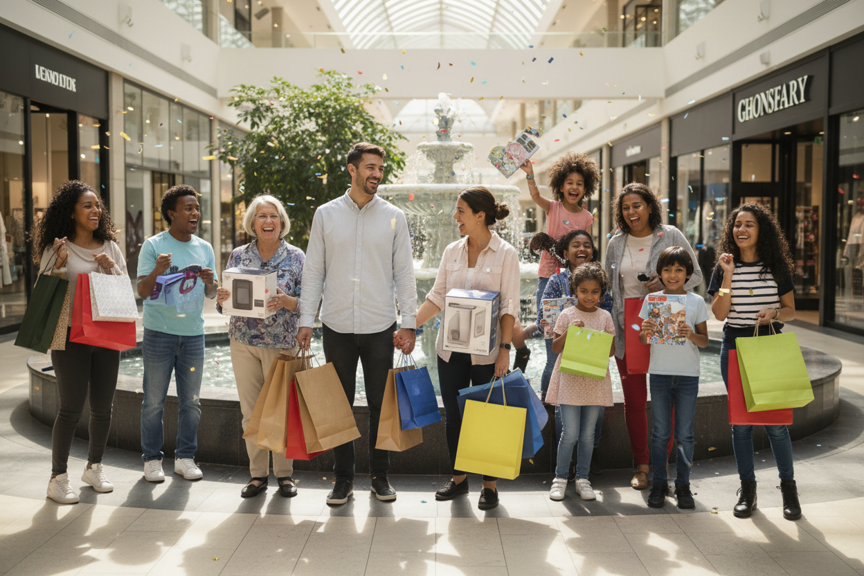 GENTE FELIZ CON SU COMPRA