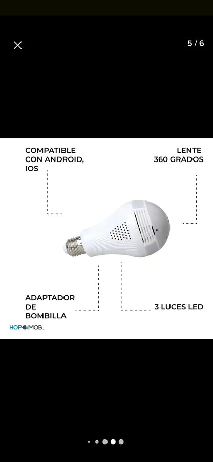 Ampolleta espía con cámaras de seguridad